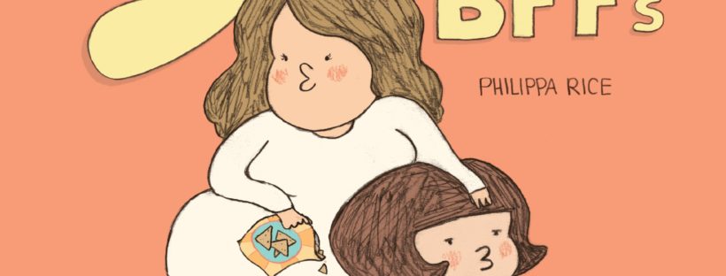 The cover of Sister BFFs shows the author, Philippa Rice, slouching against her younger sister.